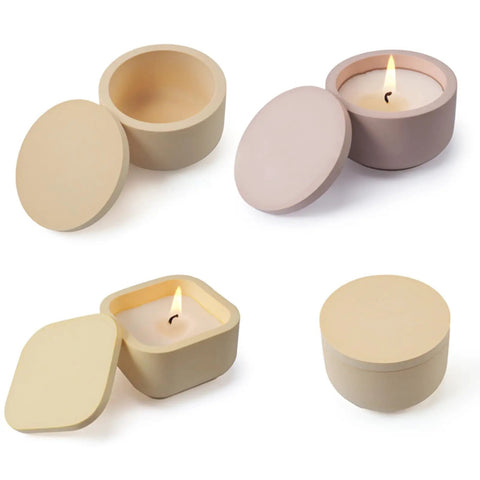 Various Two Sizes Silicone Candle Jar Molds With Lids For DIY Candles Soaps And Epoxy Resin Casting Pro Grade Flexible And Reusable Mold Set