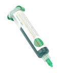 Light Cure Solder Mask Ink For BGA PCBs Green Solder Resist Dual Pack syringe with green cap and label in white background