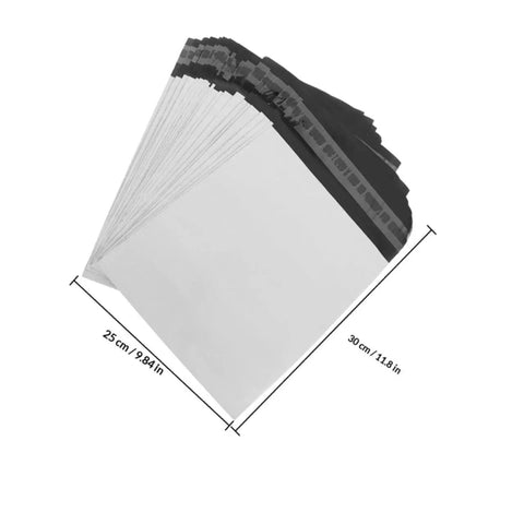 Bulk Pack Water Resistant Self Sealing Shipping Bags 25x30cm Plastic Courier Mailers Packing Envelopes with size dimensions