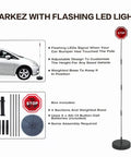 Park Like A Boss Smart LED Reversible Garage Stop Sign with heavy base and flashing warning signal for driveway parking.