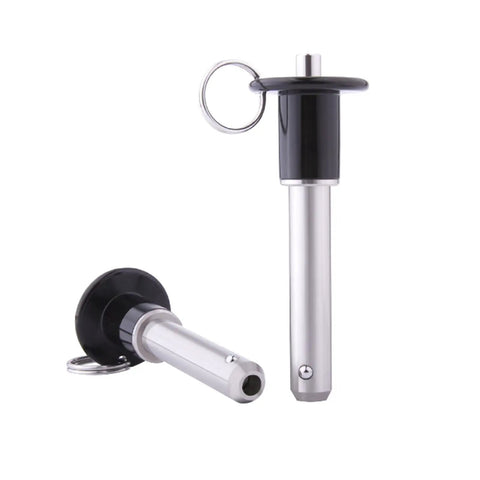 Solid Top Shelf Pro Grade Stainless Steel Quick Release Pin With Ball Lock Design Slick Button Action Heavy Duty Locking Fastener For Gym Gear And Garage Projects