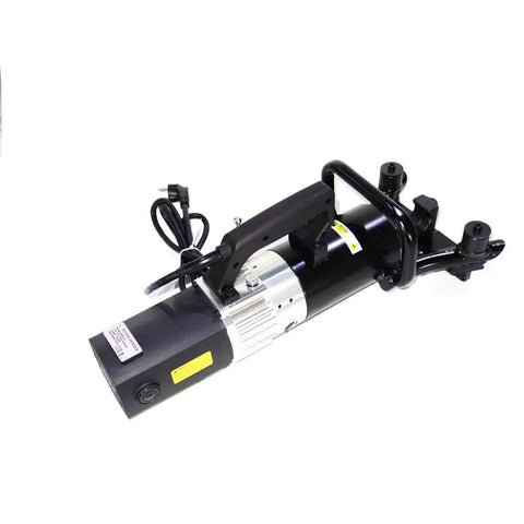 Heavy Duty Electric Rebar Bender Semi Automatic Steel Rod Spiral Bending Machine Max Bend Size 32mm plugged in with a handle.