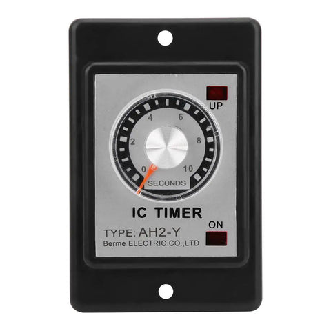 AH2 Y Time Relay 24V Low Voltage Delay Timer For Industrial Control And Electrical Systems With A 10S Delay PVC Housing Boss Level Rugged Component For Home Appliances And Low Voltage Equipment, black PVC timer dial