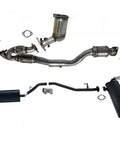 All In One Full Exhaust System With Three Converters Resonator Muffler And Tips For 2009 2014 Nissan Murano laid out for display