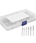 Aluminum Blind Rivet Kit 120 Pieces, Anti Rust Marine Fasteners For Yachts And Boats, Industrial Equipment, Easy Install And Secure Seams, Durable Marine Grade Rivets For Repairs And New Builds, six sizes in storage case