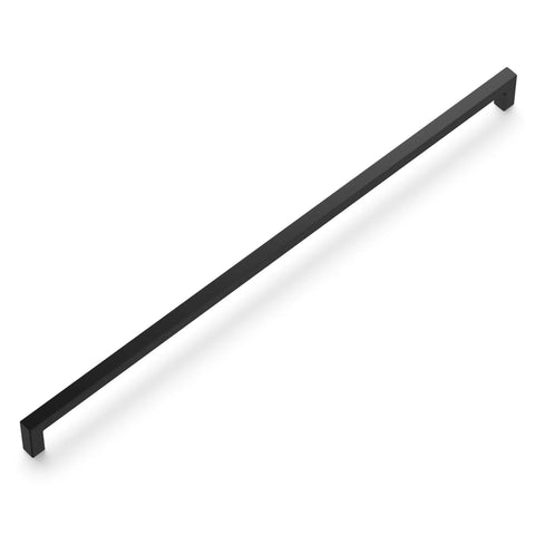 Solid Core Cabinet Pulls Set Of 5 In Matte Black, Heavy Duty Kitchen And Furniture Hardware With 18 Inch Hole Center, single handle view