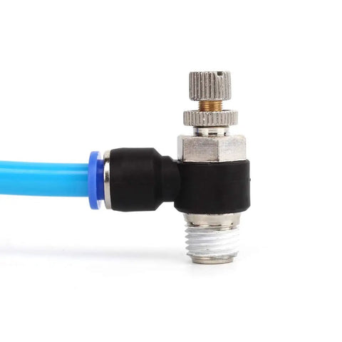 90 Degree Elbow Air Flow Control Valve With Push To Connect Fitting And Speed Control For 5 32 Inch Tube Od To 3 8 Npt Quick Connect Pneumatic Fittings Built Tough Hassle Free Setup Works Like A Charm 10 Pack