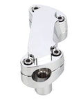 Harley CNC Aluminum One And A Half Inch Tall Handlebar Risers With One Inch Top Clamp Fits One Inch Harley Bars Chrome parts view