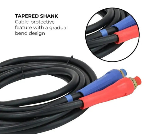 12 Foot Air Line Hose Assembly With Flexible Grips And 1/2 Inch Npt Fittings Red And Blue End Fittings Sae J1402 Type A Rubber Airbrake Hose Dual Lead Set For Semi Trucks Trailers And Tractors with tapered shank design