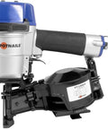 Heavy Duty 15 Degree Coil Roofing Nailer With.120 Diameter And 7/8 To 1-3/4 Inch Capacity For Asphalt Shingles and Insulation Boards, showing ergonomic grip and durable metal body.