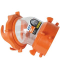 RhinoFLEX Clear 45-Degree RV Sewer Hose Swivel Fitting with Swivel Lug and 4-Prong Bayonet, clear resin