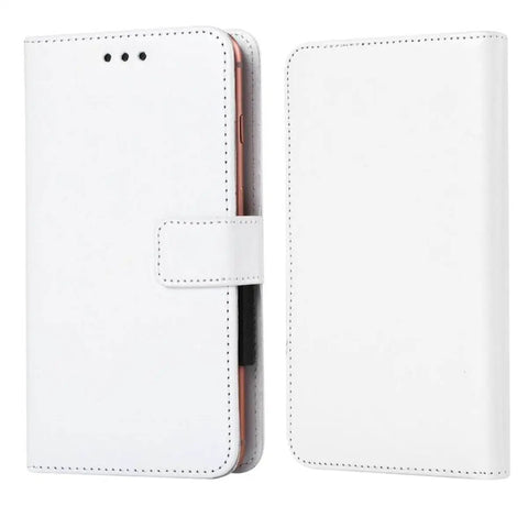 Premium White Snap-On Cover For Danew Trace T-One Plus Two Super Clear HD Tempered Glass Screen Protectors, front and back view.