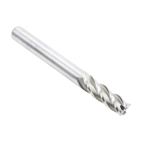 End mill, 1/4 in HSS, 4-flute, straight shank for wood, aluminum, steel.