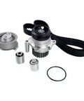 Pro Grade Timing Belt Replacement Kit Plus Fresh Water Pump Assembly Built For Your Audi A3 A4 And TT Ride Loaded With Two Point Oh Turbo Engine Specs From The Years 2005 Up To 2014 Bpy Bwt Cdma Ready For A Quick Swap Today timing belt kit with water pump, pulleys and O-ring
