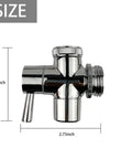 Side view of Brass Faucet Diverter Valve With Aerator, Three Way Sink To Garden Hose Adapter, dimensions 2.75x2.36 inch