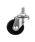 Five Pack 2 Inch Light Black PP Stem Casters Movable Screw In M10 Furniture Universal Wheels For Home Office Cabinets Desks And DIY Projects Heavy Duty Durable Castors For Heavy Furniture And DIY Renovations