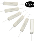 10 Pack 10W 5 Ohm Ceramic Cement Power Resistors Kit Wirewound DIY Electronics Resistors For Projects Durable Cement Body