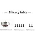 Efficacy table showing the Specter 1804-3500KV 4S Brushless Motor for 3-3.5 inch FPV freestyle drones with screws