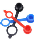 Color-coded plastic caps from 300 Piece Plastic Grease Fitting Cap Set For Grease Zerks Keeps Dirt And Moisture Out Color Coded Snap On Caps For Automotive Shop