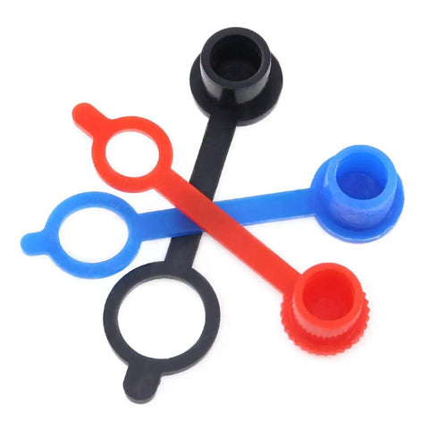 Color-coded plastic caps from 300 Piece Plastic Grease Fitting Cap Set For Grease Zerks Keeps Dirt And Moisture Out Color Coded Snap On Caps For Automotive Shop