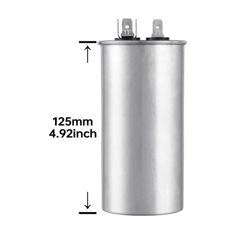 70uF Run Start Capacitor For AC Motors And Fans 370 To 450V Round CBB65 Style, 125mm height, ideal for heat pumps