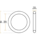 Red Silicone O Ring 7mm OD 5mm ID 1mm Cross Section VMQ Seal Gasket Pack Of 30 For Travel Mug Lids High Temp Diagram