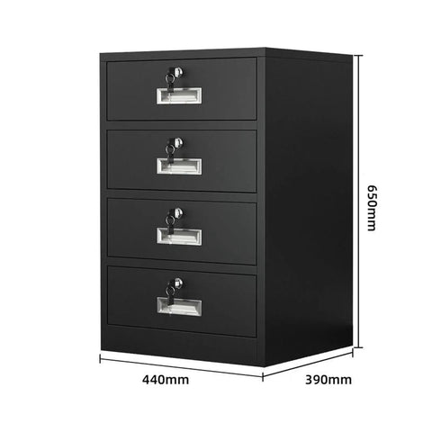 Lockable Metal Filing Cabinet With Adjustable Shelves And Drawers For Home And Office Storage Black Four Drawer Organizer Tough As Nails Steel Build Keeps Your Files Safe Organized And Easy To Access featuring metal handles and lockable drawers