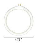 Two Pack 4.75 Inch T4 Type 12W 6400K Circular Bulb Replacement For Magnifier Desk Light And Vanity Makeup Mirror