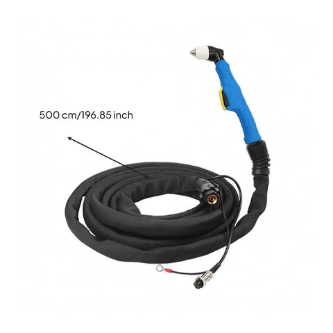 Pro Grade Air Electric Discharge Severing Torch Kit For Slick Steel Cutting, rugged blue grip handle and 500 cm hose.