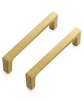 30 Pack Solid 3-3/4 Inch Square Kitchen Cabinet Handles Brushed Brass Drawer Pulls 3 Inch Center-To-Center Hole Spacing