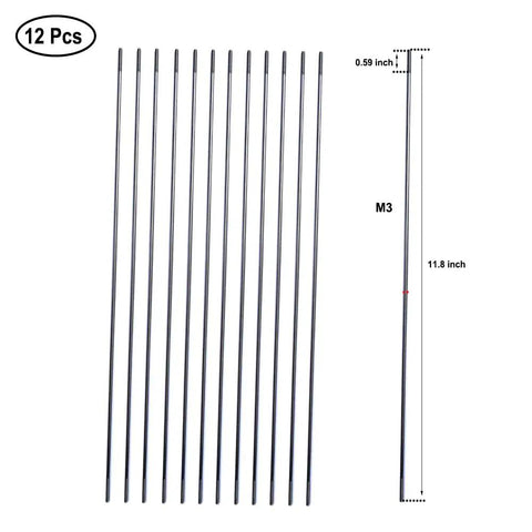 11.8 Inch Pushrod Connector Set In 304 Stainless Steel Linkage Pro Grade For RC Model Airplane Helicopter Boat Car DIY Parts 12 Pieces