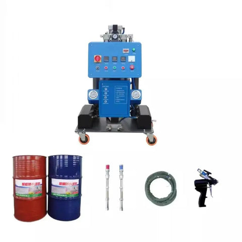 Portable Electric Polyurethane Spray System For PU Foam Insulation And Polyurea Coating with spray gun and materials.