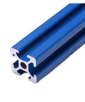 Premier 20X20mm T Slot Aluminum Extrusion Profile With Anodized Blue Finish Built For 3D Printers Cnc Rigs And Diy Builds, close-up view showing smooth surface.