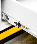 Drawer Runners H45 Versalite Plus Ball Guide With Damping Soft Close For Full Extension Drawers 400 To 600 mm High 40 Kg Load Capacity No Fuss Quick Install Smooth Operation And Long Lasting Rails on white drawer side