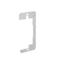 Flush-Fit Outlet Level Plate 999X showing steel construction and spacer holes for recessed outlets
