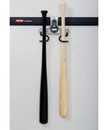 FastTrack Wall Double S Hook 2 Handle Garage Tool Organizer Rack holding two baseball bats, wall mounted, easy install