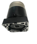Rock Solid Round Flange Helical Planetary Gearbox For NEMA23 Steppers Zero Play Speed Reducer with 15:1 ratio, black and silver.