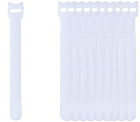 60 Pack 6 Inch Reusable Cable Ties With Hook And Loop For No Fuss Cable Management White Cord Organizer Straps shown.