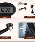 LCD timer, multifunctional coffee spoon, filter handle, and ladder gauge for American And Italian Style Two Flavor Espresso Machine With Dual Pumps And Dual Boilers For Cappuccino Latte Macchiato Mocha Milk Froth Maker 20 Bar High Pressure For A Boss Level Home Cafe Brew