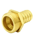 Brass Garden Hose Adapters Bundle, 2 Pack, 3/4 Inch Barb To 3/4 Inch GHT Male Threads connector, close-up view