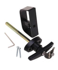 Heavy Duty Shed Door Hardware Kit With 6.5 Inch T Handle Lock Black Powder Coat 6 Anti Sag Hinges 2 Barrel Bolts For Outdoor Sheds Barns And Wooden Fence Gates Built Tough For Lasting Security And Easy Use, keyed T-handle lock with screws