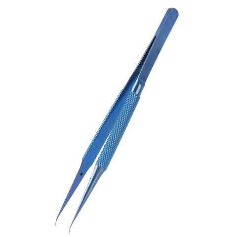 Ultra Fine 0.15mm Ti Alloy Tip For Phone Board Repair Soldering Bent Head Magnetic Tool For Fingerprint Line Welding Electronics And Jewelry Labs, precision blue tweezers.