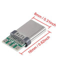Usb C Connector Kit With 40 Pin Breakout Board USB 3.1 Type C Female And Male Sockets 24 Pin Receptacle 8x16mm dimensions