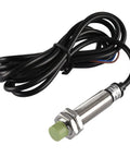 M12 Inductive Proximity Sensor Switch With Four Millimeter Sensing Distance AC Power 100 To 240 Volts Two Wire Normally Open Output