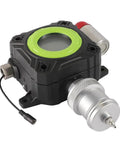 Durable Fixed Ethylene C2H4 Gas Detector Industrial Monitor with a bright green accent and precision suction pump, close-up view.