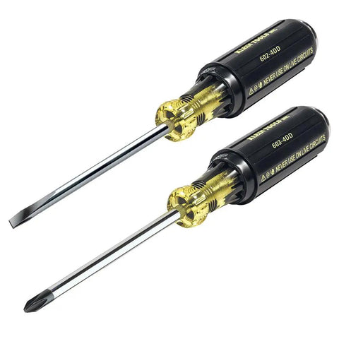 Demolition And Phillips Screwdriver Set With Plated Strike Cap And Heat Treated Blades, Two Piece Pry Ready Tools