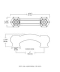 Diagram of Victorian Clear Glass Cabinet Pulls Set 5 Pack 3 Inch Center To Center Kitchen Cabinet Hardware dimensions