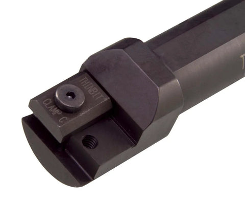 THINBIT LR3406 round internal toolholder, 3/4 in dia, dark metal with front clamp screw