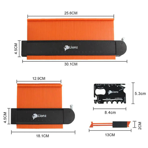 Dimensions of Locking Contour Gauge With 10 Inch And 5 Inch Profiles for Copying Angles and Irregular Shapes Pro Grade Tool