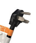 Close-up of the Beefed-Up Dryer Splitter Cord 30 Amp NEMA 10-30P To Dual 10-30R Y Adapter Cable plug terminal.